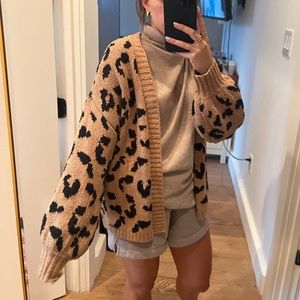 Abercrombie cheetah cardigan